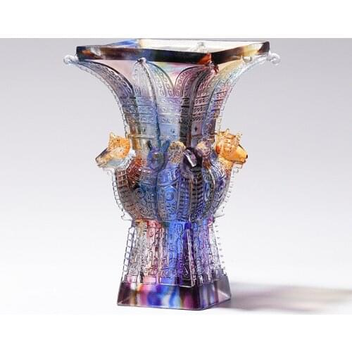 Premium Easten Beauty Four Sheep Square Flowers Vase Golored Glaze Cute Animal Statue Bottle House Hall Table Cheerful Decorate