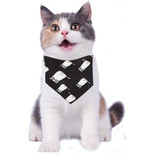 Pet Adjustable Triangular Neckerchief Cat Printed Scarf Collar Puppy Small Dog Cat Decoration Bib Pet Accessories 2 colors
