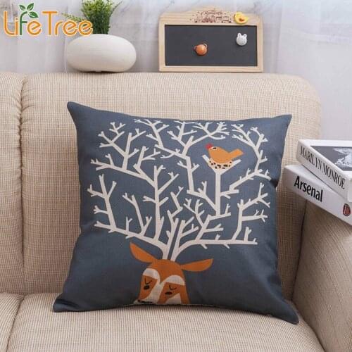 LifeTree Xmas Gift Pillows Cover 45x45cm Christmas Pillow Case Home Decorative Cushion Cover