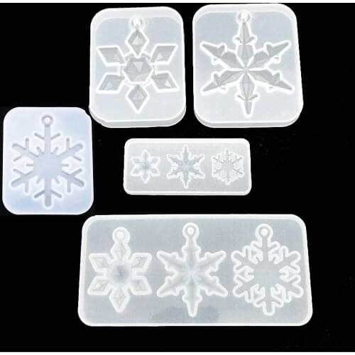 Christmas Halloween Snowflake Ornament flower beads Silicone Mold for jewelry finding Pendant Making epoxy resin molds