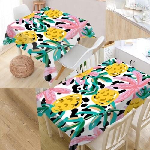 Pineapple Fruit Custom Table Cloth Oxford Print Rectangular Waterproof Oilproof Table Cover Square Wedding Tablecloth