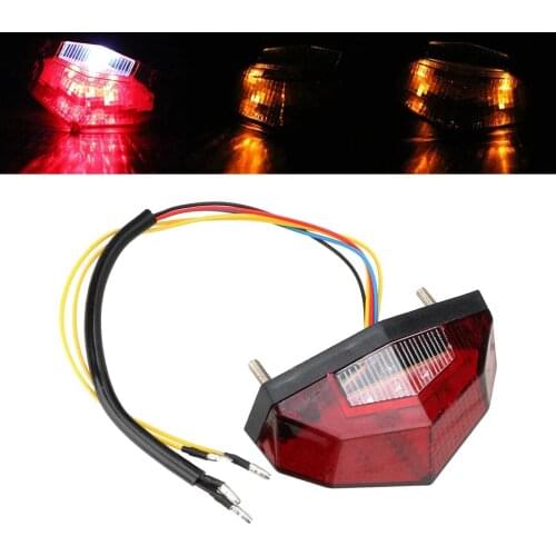 Universal 12V Led Brake Stop Tail Light Turn Signal Indication License Lamp Fit most Motorcycles