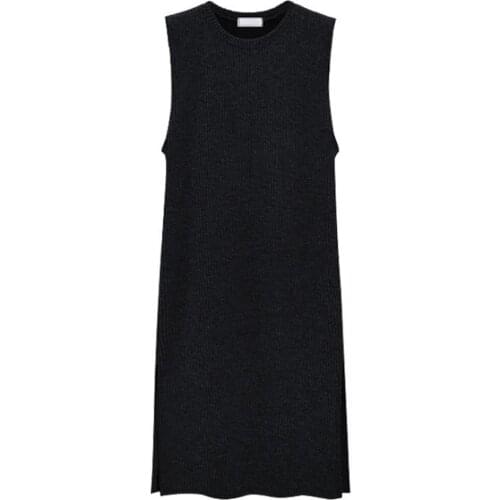 Plus Size Knitted Sweater Vest Dresses For Women 2021 Elegant Sleeveless Knitting Tank Top Large Size Womens Dress 5xl 6xl