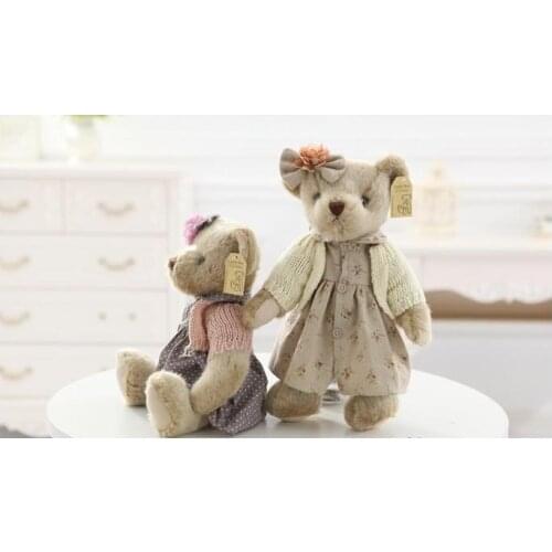 Retro Teddy Bear Plush Toys Bears Clothes Dolls with Movable Joints Special for Kids Friends Christmas Birthday Gift 35cm 1pc