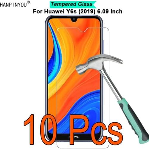 10 Pcs/Lot For Huawei Y6s (2019) 6.09" 9H Hardness 2.5D Ultra-thin Toughened Tempered Glass Film Screen Protector Guard