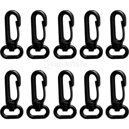 10 Pieces Strong Durable Plastic Swivel Spring Snap Hook Clip Fits 12mm Scuba Diving Webbing Strap Lanyard