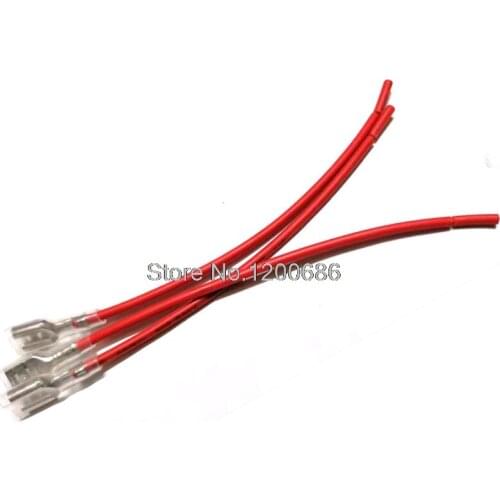 10CM Switch plugs 6.3 FASTON 250 (6.3mm) terminals plugs Female Power Cable red 0.75MM2 wire
