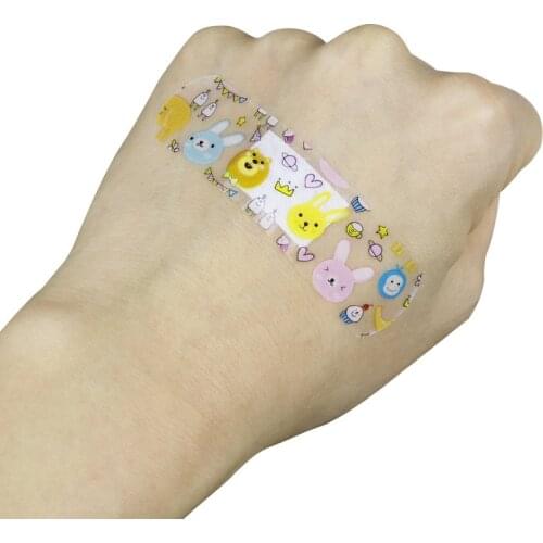 100Pcs/Pack Cartoon Transparent Wound Adhesive Plaster First Aid Kit Medical Anti-Bacteria Band Bandages Sticker Home Travel