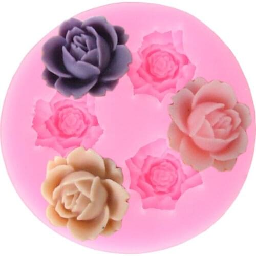 3D Rose Silicone Mold Wedding Flowers Fondant Cake Decorating Tools Cupcake Topper Molds Candy Clay Chocolate Gumpaste Moulds