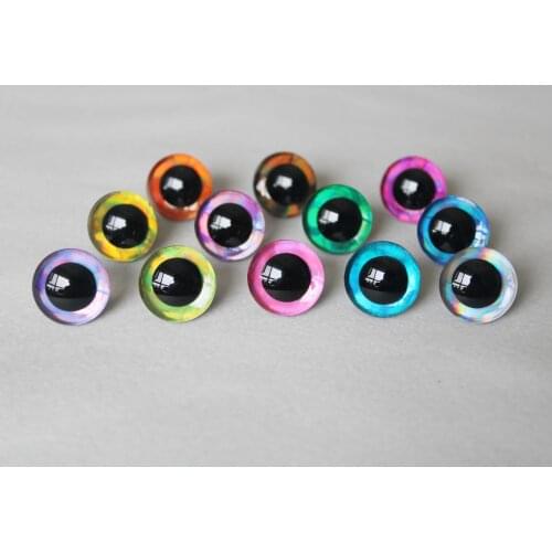 500PCS WHOLESALE 14mm 16mm 18mm 20mm 25mm 30mm 35mm Trapezoid toy eyes 3D COLORFUL SAFETY DOLL EYES FOR DIY CRAFT--D12