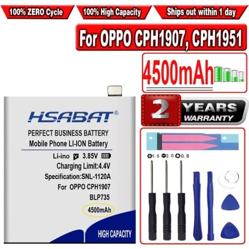 HSABAT 4500mAh BLP735 Battery for OPPO CPH1907, CPH1951, CPH1989, PCKM00, PCKM80,PCKT00,Reno 2, Reno2 F, Reno2 Z