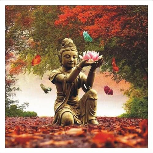 5D DIY Diamond Painting Religious Buddha Cross Stitch Omni Drill 3D Diamond Painting Set Home Decoration Gift T238