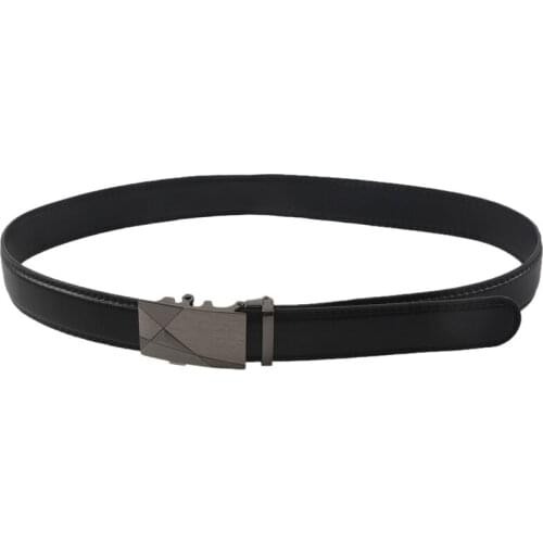 AUAU-Luxury Black Leather Automatic Mens Casual Waistband Waist Strap Belt Belts