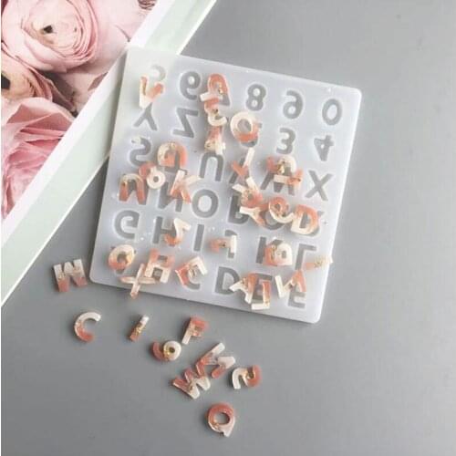 Small Size Alphabet Number Silicone Casting Resin Molds Jewelry Tools For DIY Resin Pendant Earring Uv Epoxy Handmade Artcraft