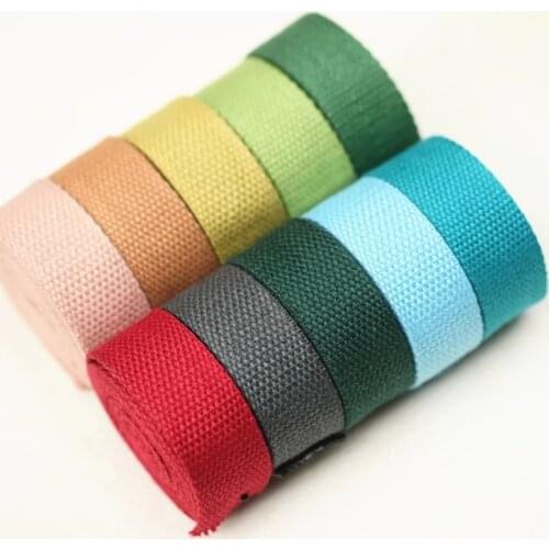 40 colors 25/32/38/50mm Medium Heavy weight cotton webbing 1''/1.25''/1.5''/2'' cotton tape bag belt DIY free shipping 5m