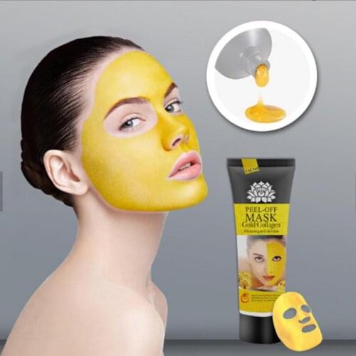 24K Yellow Gold Collagen Facial Mask Moisture Anti Aging Remove Wrinkle Blackhead Acne Firming And Lifting All Skin Types TSLM1