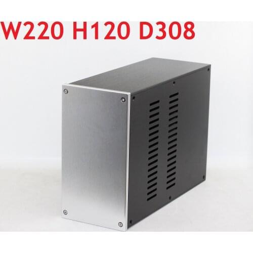Size D308 W220 H120mm DAC Amplifier Case Aluminum Chassis Power Supply DIY AMP Box CJ-WA123