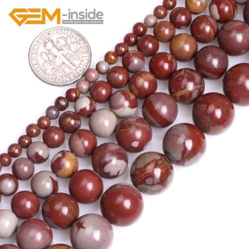 4mm-12mm Natural Australia Noreena Jaspers Stone Semi Precious Dark Red Round Beads for Jewelry Making DIY 15 Inches Wholesale