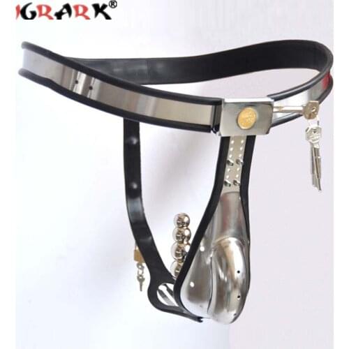 Male Stainless Steel Chastity Cage Removable Anal Bead Plug Male Chastity Belt Master Slave Lockable Penis Restraint Sex Toys