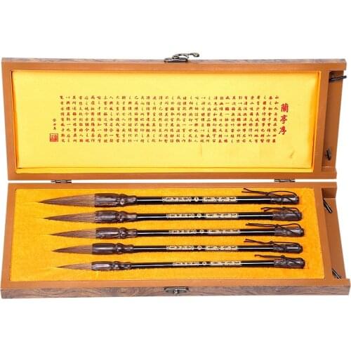 Chinese Brush Pen Set Caligrafia 3pcs/set Weasel Hair Calligraphy Brush High Grade Chinese Painting Brush Pen Set Tinta China