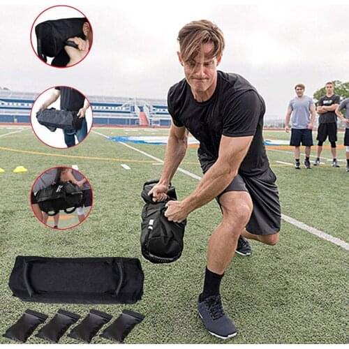 Adjustable Weight Sandbag Fitness MMA Boxing Training Heavy Duty Weightlifting Power Bag 8 Handles Home Gym Exercise Supply