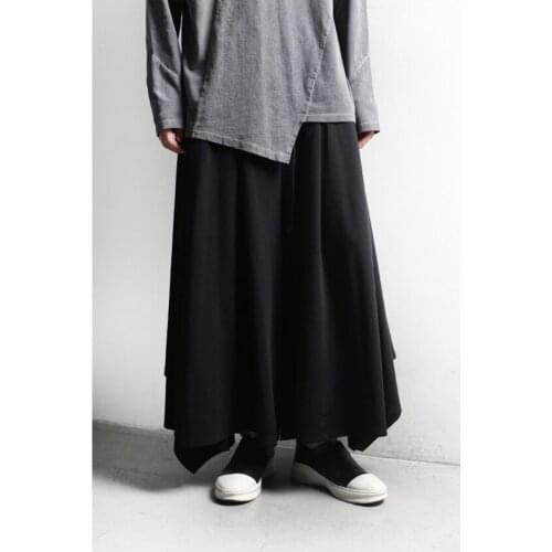 Mr. self made new Japanese and Korean style loose skirt pants in spring and summer