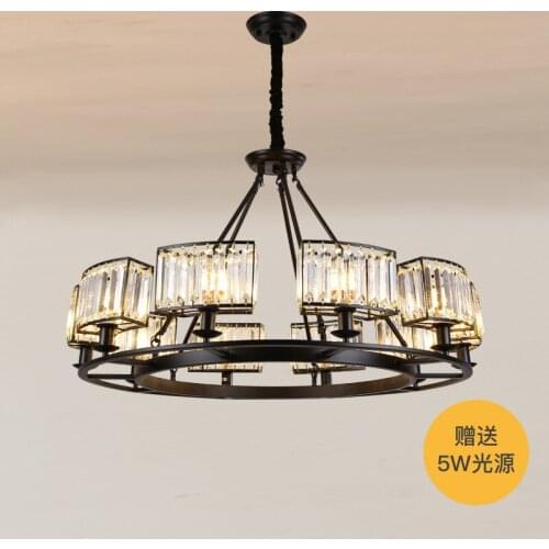 New American style simple dining room living room bedroom chandelier Nordic fashion atmosphere warm creative crystal chandelier