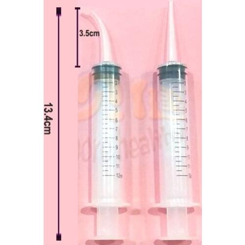 50pcs dental disposalbe Silicone conveyor carrier impression material mixed washing curved Straight tip syringe with scale 12ml
