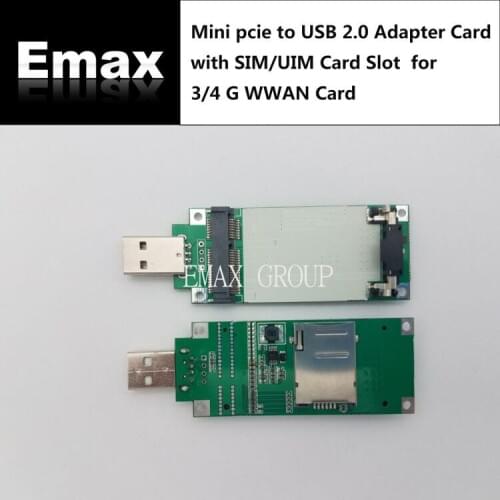 Mini pcie to USB 2.0 Adapter Card with SIM/UIM Card Slot For MC7304 MC7305 MC7455 MC7430 MC7330 MC7354 MC7355 MC7710 MC7700