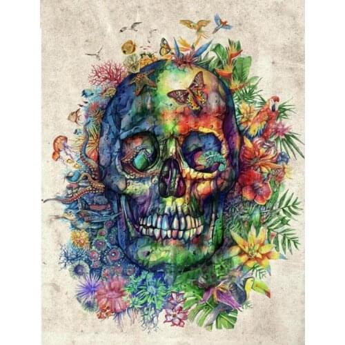 Full Drill Diamond Embroidery Diamond Painting Skull,puzzle Painting,Cross Stitch,Diamond Mosaic,Needlework Decor Wall Sticker