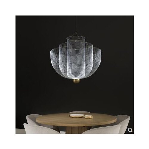 Post-modern simple bedroom bedside bar single chandelier model room Nordic creative personality ring restaurant chandelier