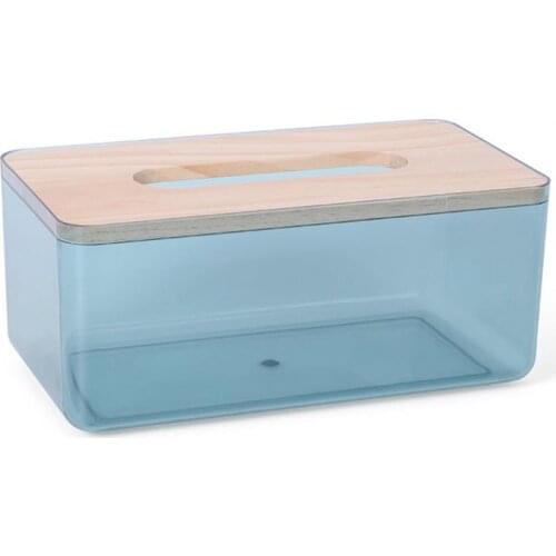 Tissue Box Transparent Easy Use Large Capacity Space-saving Plastic Durable Lightweight Desktop Tissue Box Kitchen Storage