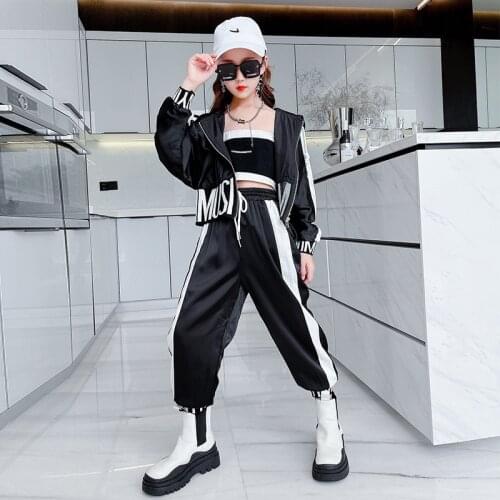 Sportswear 2021 autumn girls contrast letter Hooded sweatshirt high waist slim fit casual hoodie + pants two piece set fashion