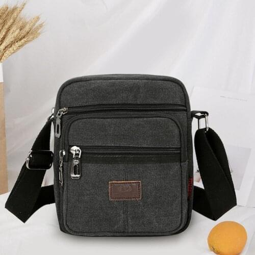 New Casual Mens Canvas Shoulder Crossbody Bag Men Zipper Casual Travel Office Vintage Male Messenger Pack
