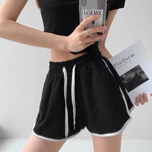 High Waist Loose Sports Shorts Womens Cotton Plus Size Shorts Womens Sports Lace Stretch Wide Legs Home Comfortable Shorts XL