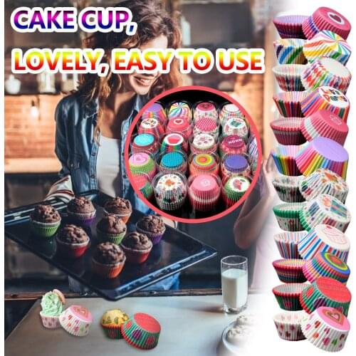High-resistance Cake Paper Cups Oil-proof Baking Utensils 100Pcs Cupcake Liners Food Grade Paper Cup Cake Baking Cake Molds