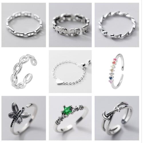 PONYKISS Genuine S925 Sterling Silver Minimlist adjustable Openning chic Rings for Women Jewelry Prevent Allery Accessory