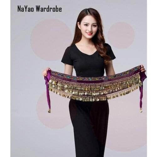 Big piece Sequins Belly Dance Scarf Chains Women belly dance clothes Accessories Lady belly dance Waist Chain Belt YD017