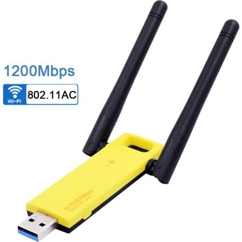 1200Mbps Wireless Network Card USB 3.0 Wifi Adapter Antenna Dual Band 5G 2.4G RTL8812BU Chipset 802.11ac/n for PC Laptop