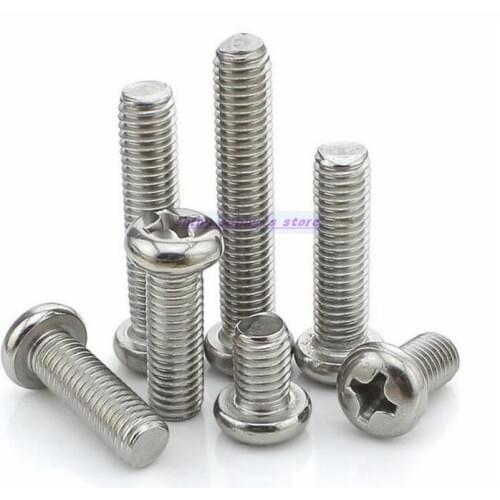 200pcs/Lot GB818 Metric M1.4 304 Stainless Steel Cross Screw Phillips Pan Head Screws Brand New