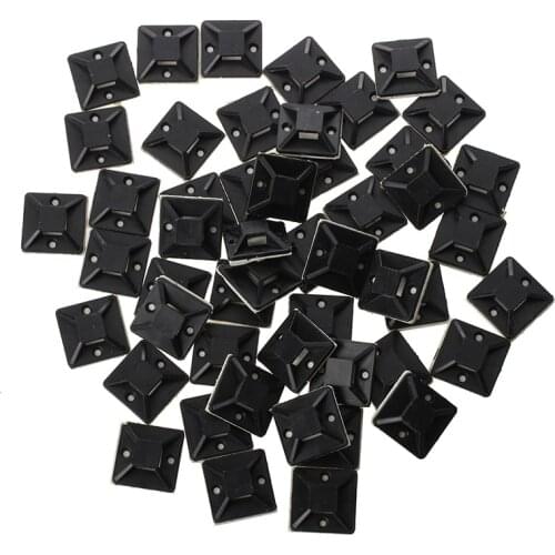 50 Units 25 x 25 x 8 mm Self Adhesion Mount Base Cable Tie Support