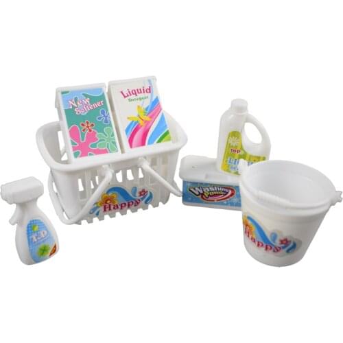 7 Pcs/Set Doll Accessories Household Cleaning Kitchen Cleaning Tools Home Furniture Cleaning Tools for 12 Inch Doll Accessories