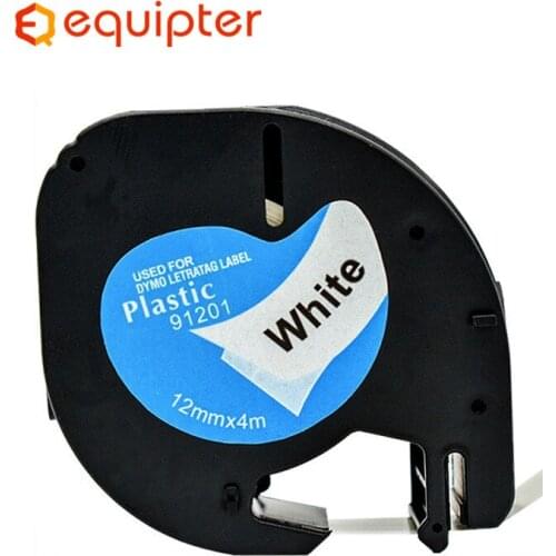 White Plastic Label Letratag 91201 Compatible for DYMO Label Tape or Motex 12mm Labelmanager Label Maker use for Dymo LT100