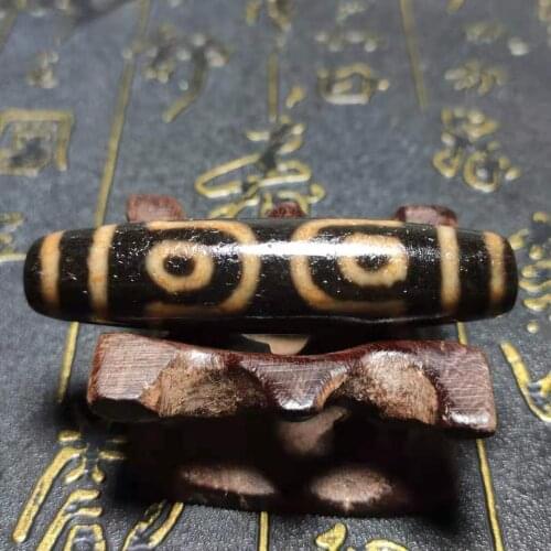 Tibet Dzi Bead Orange Red Agate Material Lucky 7 Eyes Pattern DZI Beads 13.2*55mm Agate Beads Men&Women Amulet Jewelry DIY