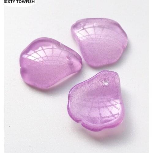 20 Pieces 14x15mm Purple Color Czech Glass Beads Flower Sew On Rhinestones Glass Stone DIY Hair Jewelry Making Findings