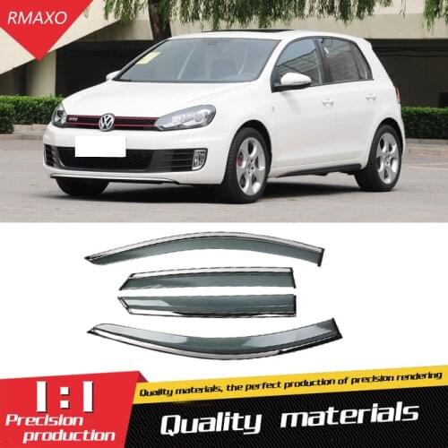 For Volkswagen Golf 6 /MK 6 GTI 2010-2013 Plastic Window Visor Vent Shades Sun Rain Deflector Guard 4PCS/SET