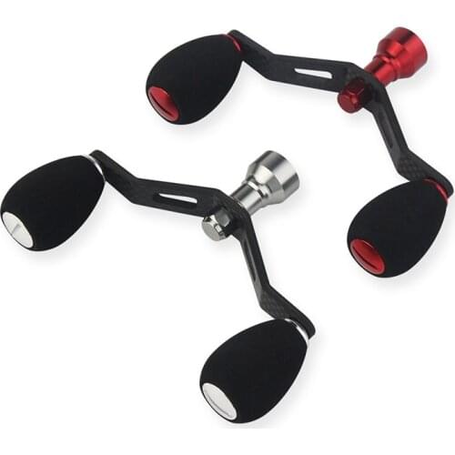 EKfan Double Fishing Reel Handle Carbon Fiber Handle Length 105mm Fit 1000-5000 Series Spinning Bait Casting Reel parts