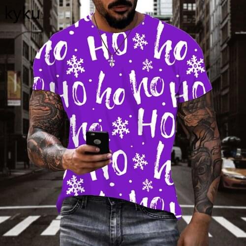 KYKU Letter T-shirt Men Harajuku Funny T shirts Hip Hop Tshirts Casual Blue Tshirt Printed Mens Clothing Hip hop Casual Tops