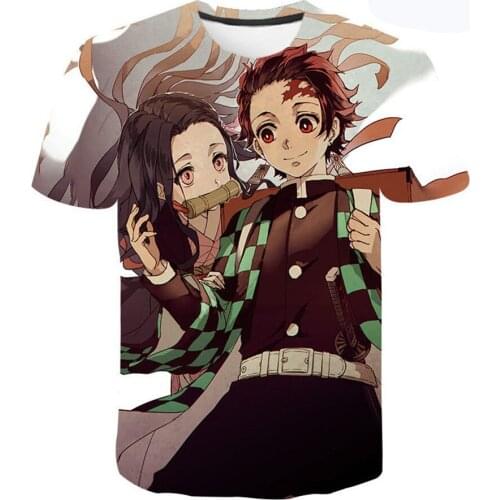 Classic Anime Demon Slayer 3D Printing T-shirt Unisex Summer Harajuku Hip Hop Cartoons Streetwear Funny Fashion Casual Cool Top