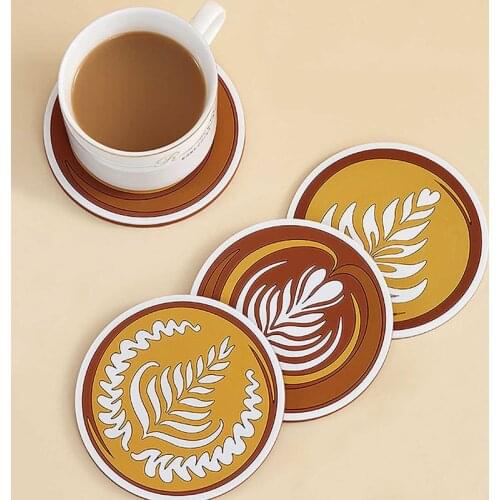 Round Coffee Placemat Table Mat Silicone Pad Heat Resistant Bowls Coffee Cup Coaster Tableware Mat Home Decoration Kitchen Tool